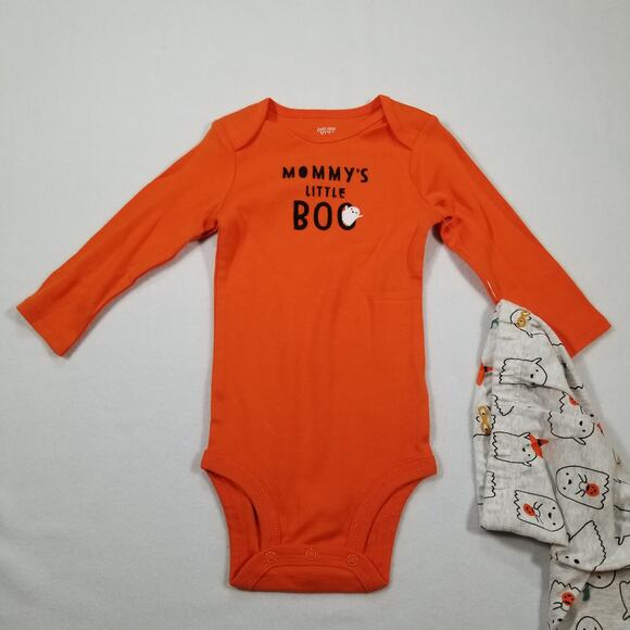 Carter's Baby Boy Halloween Orange / Beige One Piece w/ Pants Size 9 months, New - Picture 3 of 9